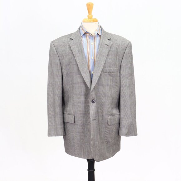 Jos. A. Bank 48R Gray Check Wool 2-Button Sport Coat Blazer Jacket P050 - Picture 1 of 11